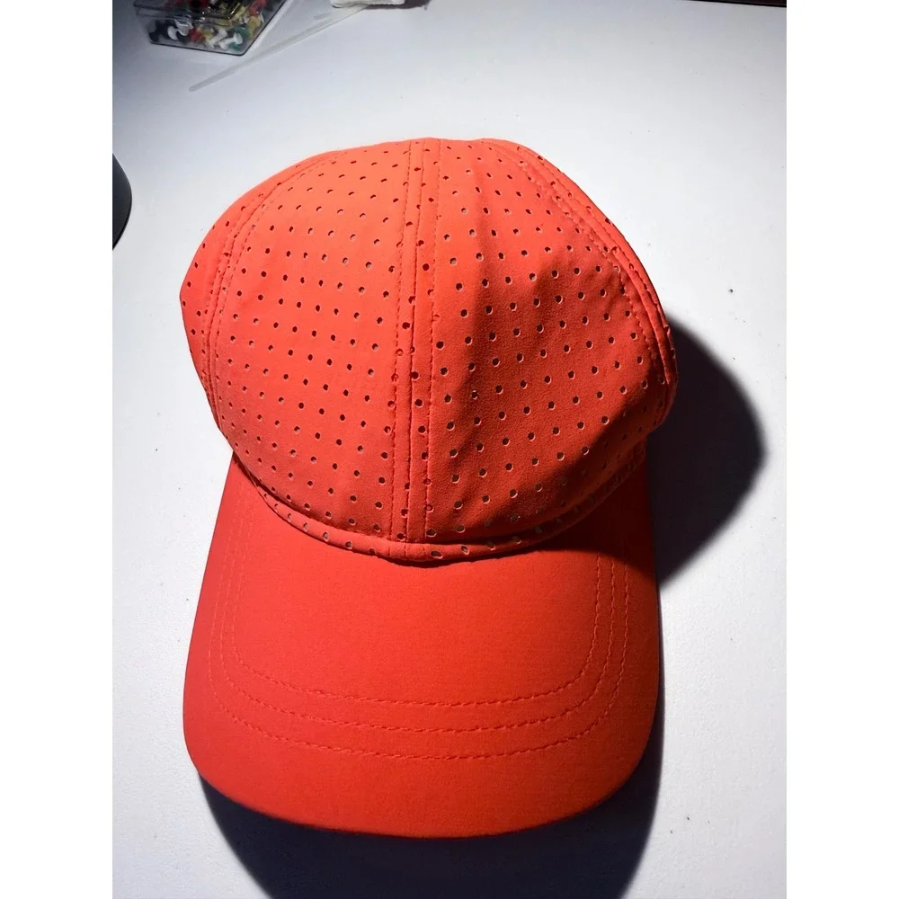 Lululemon Fast and Free Hat Unisex OS Orange Excellent Perforated Running Cap